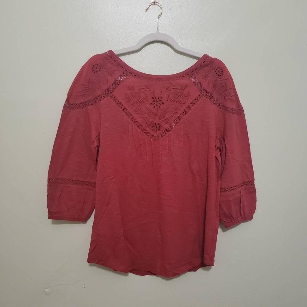 Lauren Ralph Lauren Embroidered Slub Jersey Top - NWT - Picture 4 of 14